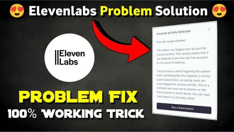 Unusual activity problem solution elevelabs | New Elevenlabs Problem Fixed 🤫 #elevenlabs