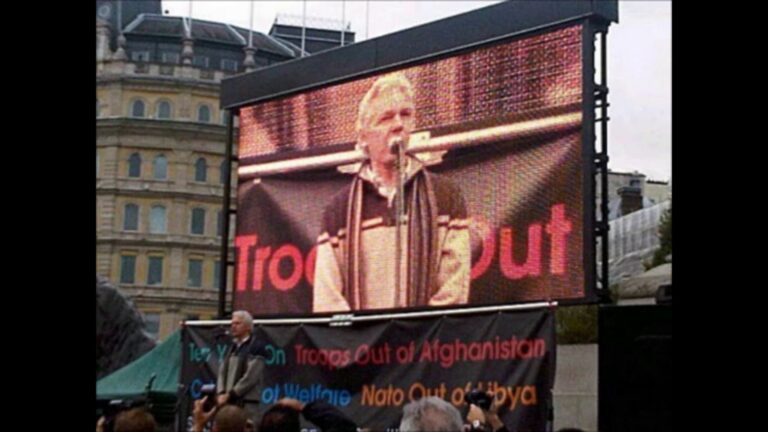 Julian Assange at Anti-war protest 2011