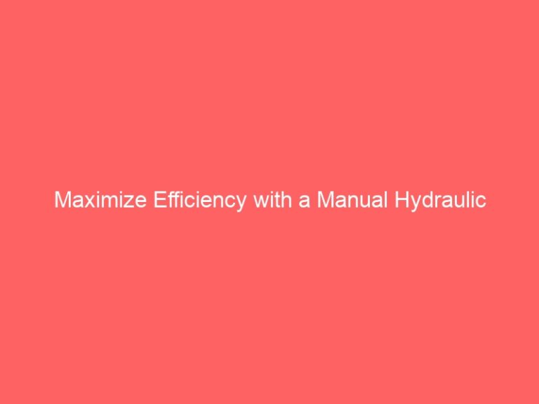 Maximize Efficiency with a Manual Hydraulic Truck: A Look at the 3 Ton Capacity Model