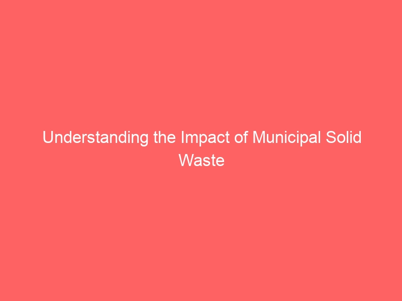 Understanding the Impact of Municipal Solid Waste on the Environment
