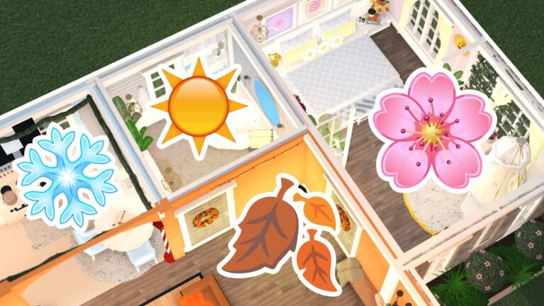 BUILDING IN BLOXBURG BUT EVERY ROOM IS A DIFFERENT SEASON…