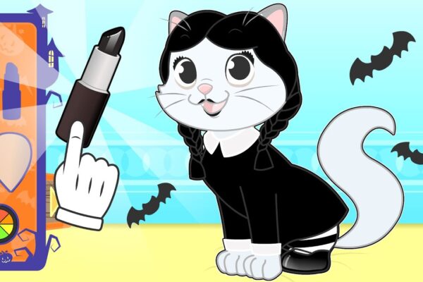BABY PETS 🕸️🏚️ Kira dress up as Wednesday from Addams Family