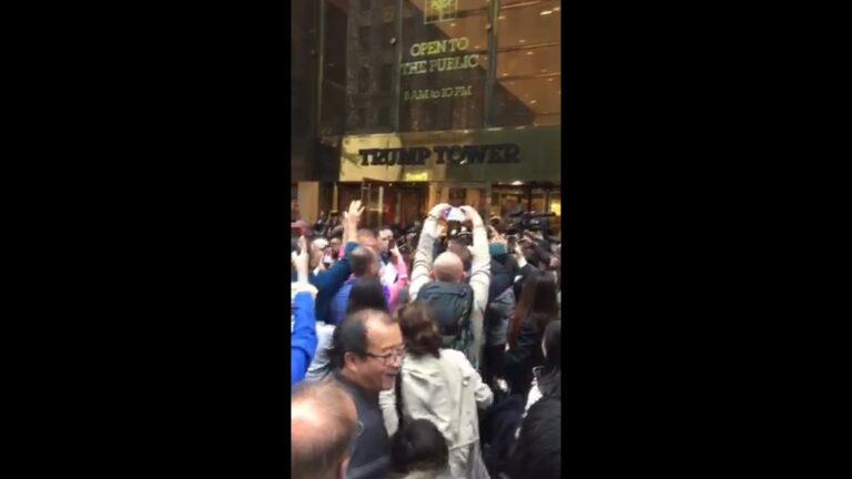 Trump outside Trump Tower